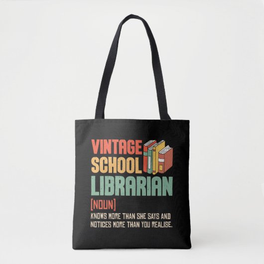 School Librarian Pronunciation Funny Tote Bag (Voorkant)