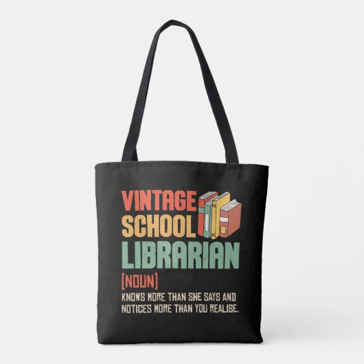 School Librarian Pronunciation Funny Tote Bag (Achterkant)