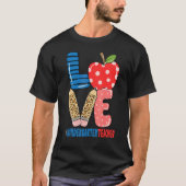 School Liefde Potlood Appel   Kleuterleidster T-shirt (Voorkant)