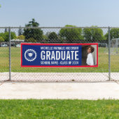 School logo Afstudeerfoto  Blauwe Rode Banner (Insitu)