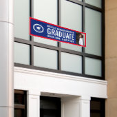 School logo Afstudeerfoto  Blauwe Rode Banner (Buitenkant Gebouw)