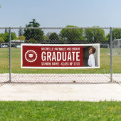 School logo Afstudeerfoto Feest Paars Wit Spandoek (Insitu)