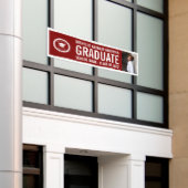 School logo Afstudeerfoto Feest Paars Wit Spandoek (Buitenkant Gebouw)