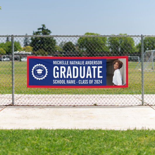School logo Afstuderen Foto Blue Red Banner (Insitu)
