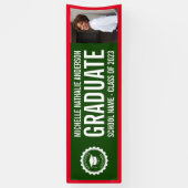 School logo Afstuderen Foto Green Red Spandoek (Verticaal)