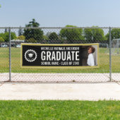 School logo Afstuderen Foto Party Black Gold Spandoek (Insitu)