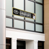 School logo Afstuderen Foto Party Black Gold Spandoek (Buitenkant Gebouw)