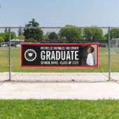 School logo Afstuderen Foto Party Black Red Spandoek (Insitu)