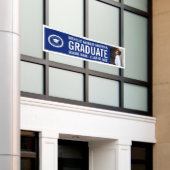 School logo Afstuderen Foto Party BLue White Spandoek (Buitenkant Gebouw)