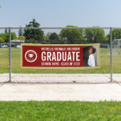 School logo Afstuderen Foto Party Maroon and Gold Spandoek (Insitu)