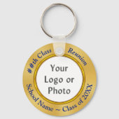 School-LOGO, FOTO, TEKST-klasse Reunion Gift Ideeë Sleutelhanger (Voorkant)