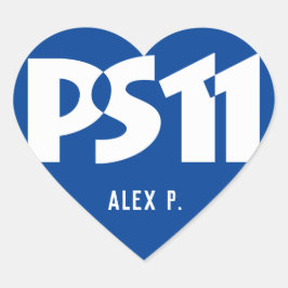 School Logo gepersonaliseerde naam hart Sticker