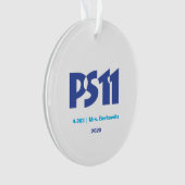 School-logo met vier foto-achterversieringen ornament (voorkant)