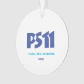 School-logo met vier foto-achterversieringen ornament (voorkant)