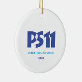 School logo met vier foto's terug keramisch ornament (Rechts)