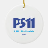 School logo met vier foto's terug keramisch ornament (Voorkant)