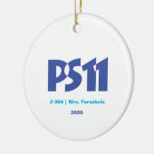 School logo met vier foto's terug keramisch ornament (Links)