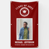 School logo of mascot Maroon Foto Afstuderen Spandoek (Verticaal)