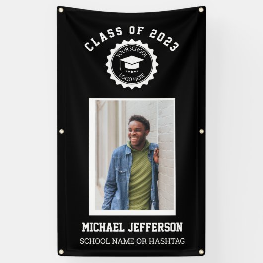 School logo of mascot Maroon Foto Afstuderen Spandoek (Verticaal)