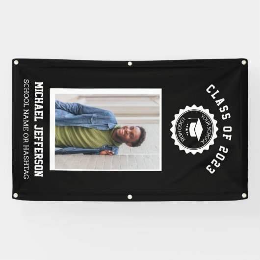 School logo of mascot Maroon Foto Afstuderen Spandoek (Horizontaal)