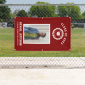 School logo of mascot Paars Foto Afstuderen Spandoek (Insitu)