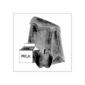 School Lunch Brown Bag Apple Milk Carton Stempel (Afrduk)