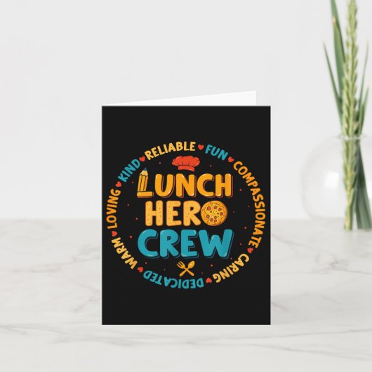 School Lunch Heldenploeg Grappige Cafetariamedewer Kaart (Voorkant)