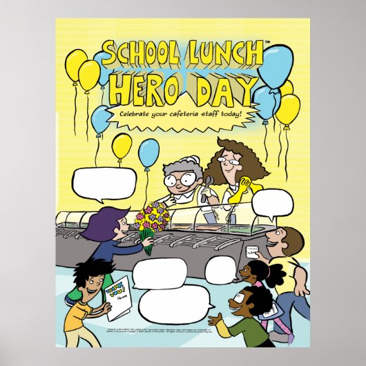 School Lunch Hero Day poster - vul de bubbels in (Voorkant)