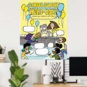 School Lunch Hero Day poster - vul de bubbels in (Thuiskantoor)
