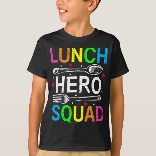 School Lunch Hero Squad Cafeteria Workers Boy T-shirt (Voorkant)