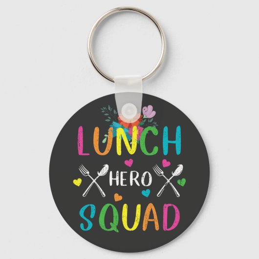 School Lunch Hero Squad Cafeteria Workers Button Sleutelhanger (Voorkant)