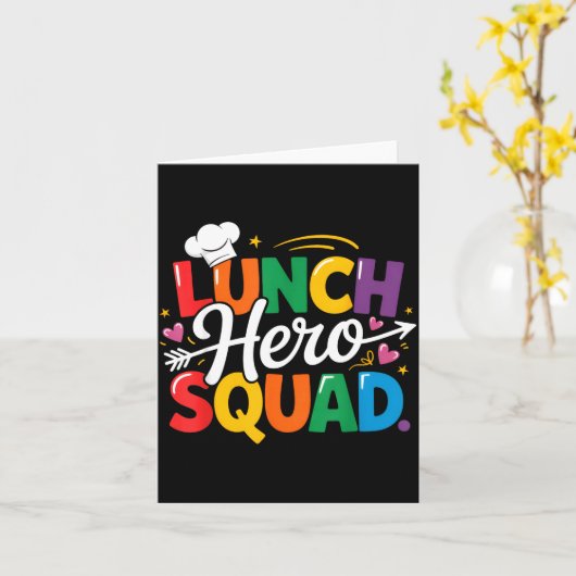 School Lunch Hero Squad Cafeteria Workers Crew Lad Kaart (Gele Bloem)