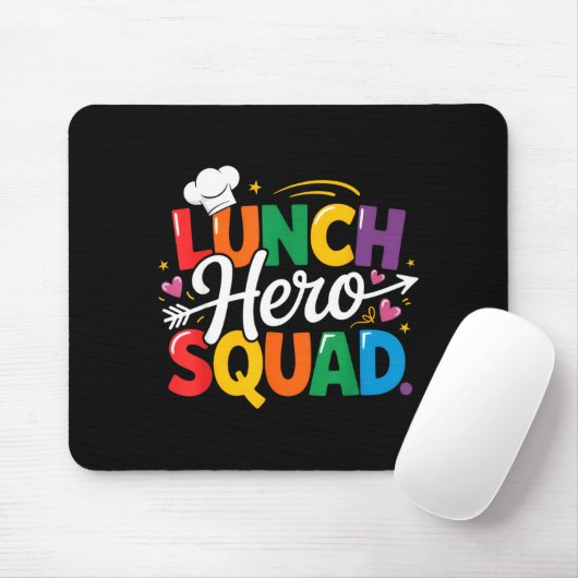 School Lunch Hero Squad Cafeteria Workers Crew Lad Muismat (Met muis)