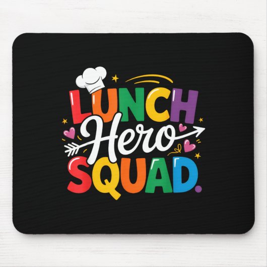 School Lunch Hero Squad Cafeteria Workers Crew Lad Muismat (Voorkant)