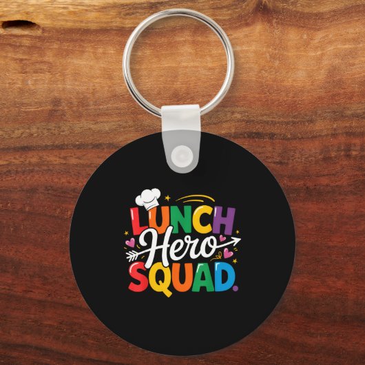 School Lunch Hero Squad Cafeteria Workers Crew Lad Sleutelhanger (Voorkant)