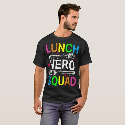 School Lunch Hero Squad Cafeteria Workers Mannen T-shirt (Voorkant volledig)