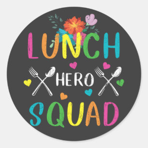 School Lunch Hero Squad Cafeteria Workers Ronde Sticker