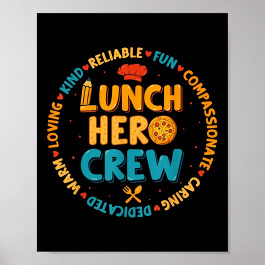 School Lunch Hero Squad Funny Cafeteria Workers Cr Poster (Voorkant)