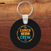School Lunch Hero Squad Funny Cafeteria Workers Cr Sleutelhanger (Voorkant)