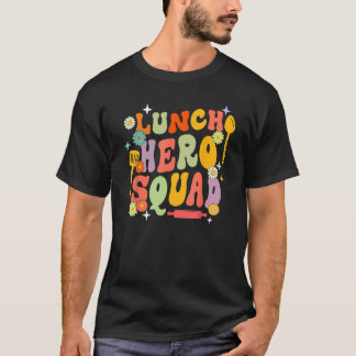 School Lunch Hero Squad Grappige Cafetaria Arbeide T-shirt
