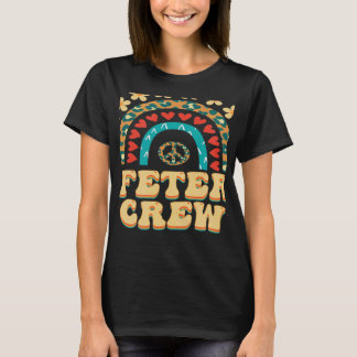 School Lunch Lady Cafeteria Crew Retro Groovy Back T-shirt