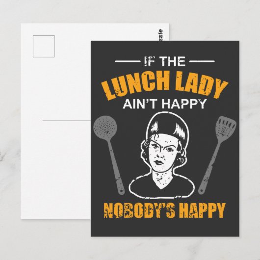 School Lunch Lady Cafeteria Worker Briefkaart (Voorkant / Achterkant)