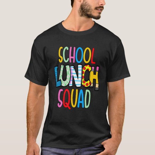 School lunch squad cafeteria worker lunch lady foo t-shirt (Voorkant)