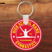 School Mannen Gymnastiek Team Aangepaste kleurenpo Sleutelhanger (Voorkant)