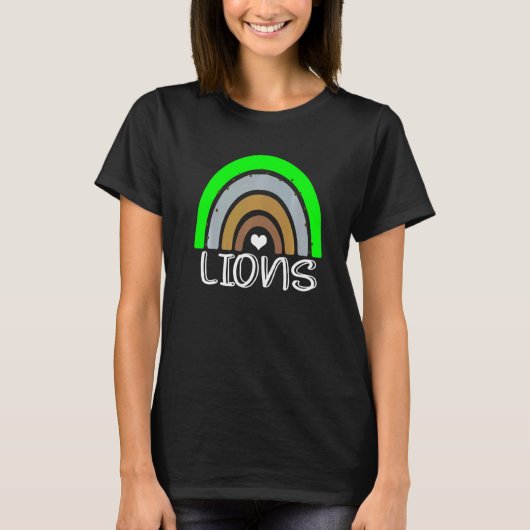 School Mascot Boho Rainbow Lions T-shirt (Voorkant)