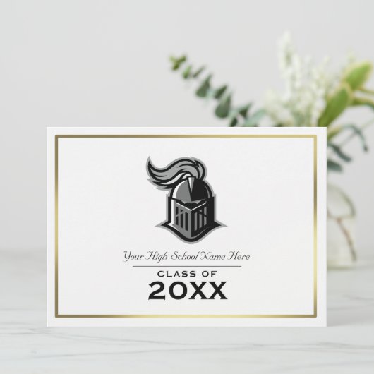 School Mascot Graduation Party Kaart (Staand voorkant)