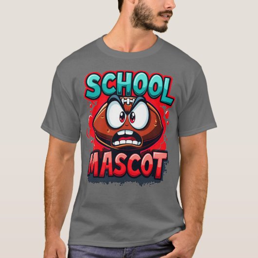 School Mascotte Amerikaans T-shirt (Voorkant)