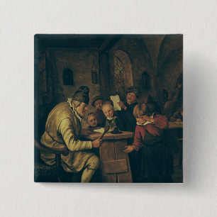 School Master, 1626-79 Vierkante Button 5,1 Cm