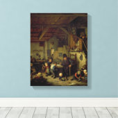 School Master, c.1662 (olie op het paneel) Canvas Afdruk (Insitu (Houten vloer))