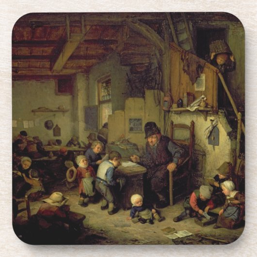 School Master, c.1662 (olie op het paneel) Drankjes Onderzetter (Voorkant)